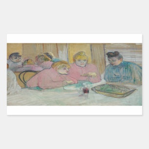Pegatina Rectangular Henri de Toulouse-Lautrec - Damas de Comedor
