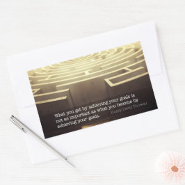 Pegatina Rectangular Henry David Thoreau Cita Inspiradora "Become"