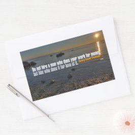 Pegatina Rectangular Henry David Thoreau Cita Inspiradora "Trabajo"