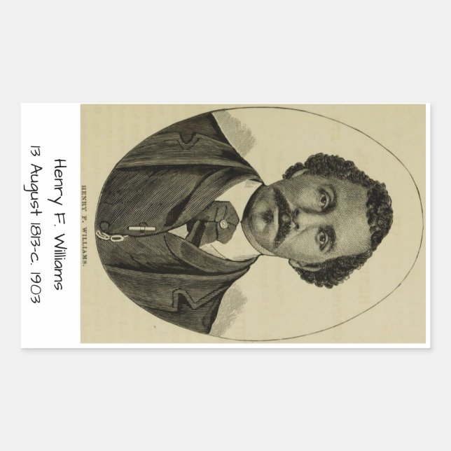 Pegatina Rectangular Henry F. Williams (Anverso)