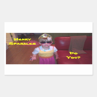 Pegatina Rectangular Henry Sparkles