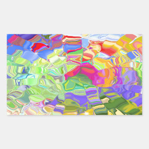 Pegatina Rectangular Hermoso Abstracto Arte Cubos de hielo Regalos