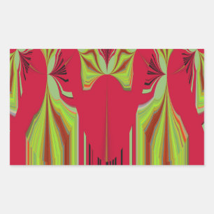 Pegatina Rectangular Hermoso arte tribal africano rojo y amarillo