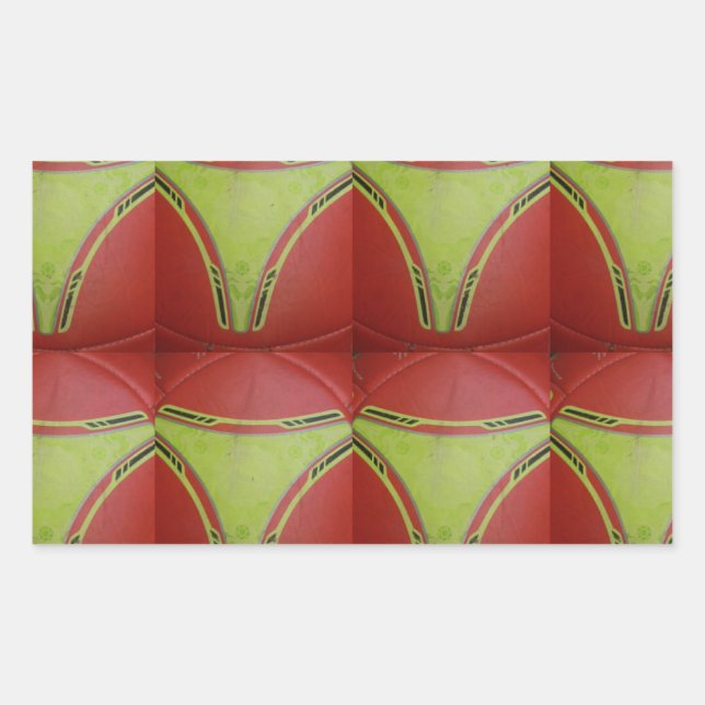 Pegatina Rectangular Hermoso diseño de patrón geométrico amarillo dorad (Anverso)