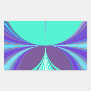 Pegatina Rectangular Hermoso diseño de patrones de motivos púrpura cian