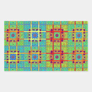 Pegatina Rectangular Hermoso diseño vectorial étnico maya