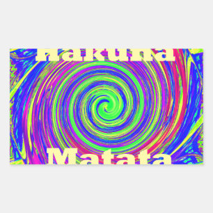 Pegatina Rectangular Hermoso Increíble Colorido Vector Geométrico Girat