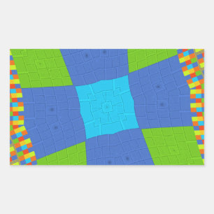 Pegatina Rectangular Hermoso Increíble Diseño de Impresión de Arte Verd