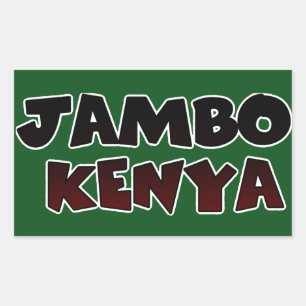 Pegatina Rectangular Hermoso Jambo Kenia Hakuna Matata Arte Encantador