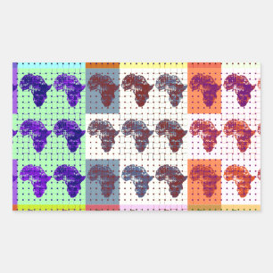 Pegatina Rectangular Hermoso mapa africano de arte de Papanicolau revis