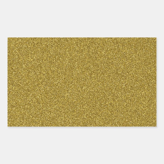 Pegatina Rectangular Hermoso purpurina dorado fashinable amarillo (Anverso)