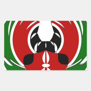 Pegatina Rectangular Hermoso tapiz keniano: mariposa de bandera keniana