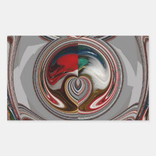 Pegatina Rectangular Hermosos Navidades Corazón de colores de temporada