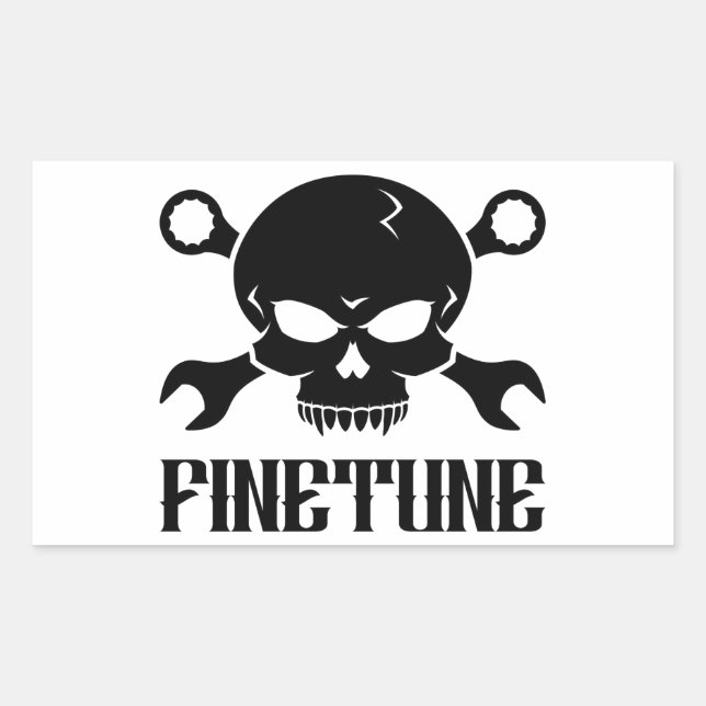 Pegatina Rectangular Herramientas Skull 'n' 2 - Finetune (negro) (Anverso)