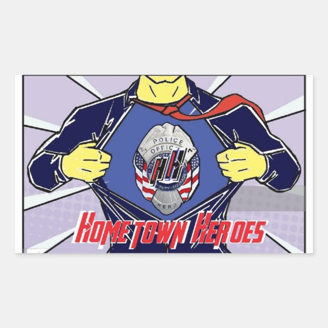 Pegatina Rectangular hh azul (Anverso)