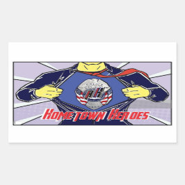 Pegatina Rectangular hh azul