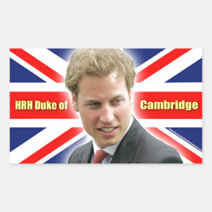Pegatina Rectangular HH Duque de Cambridge - ¡Asombroso!