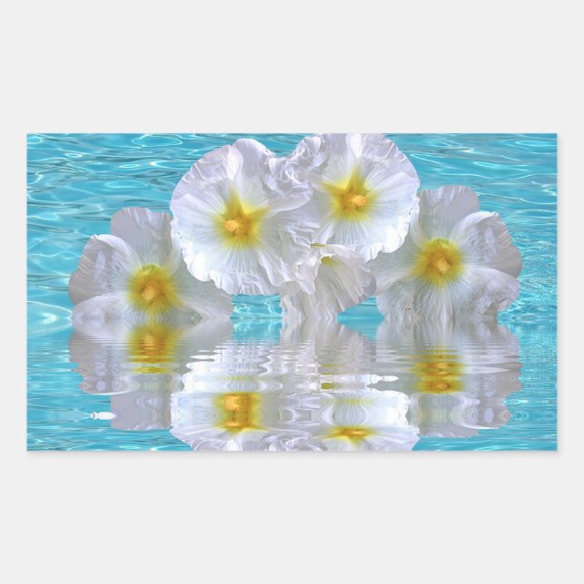 Pegatina Rectangular Hibisco (Anverso)