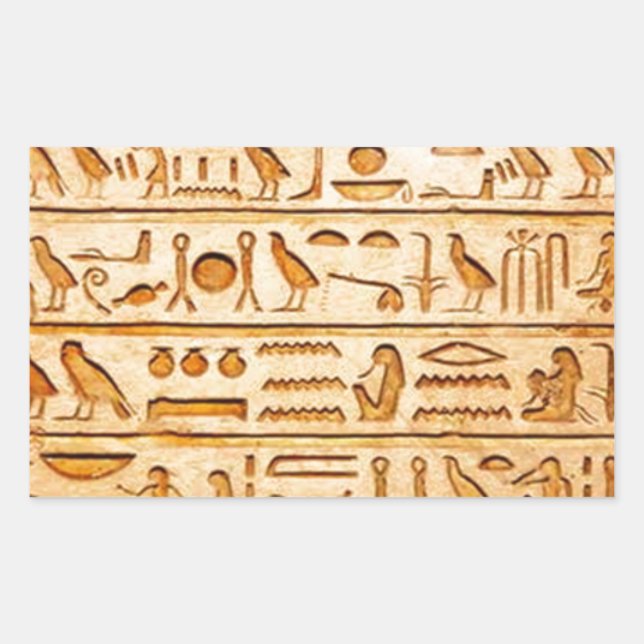 Pegatina Rectangular hieroglyphics hieroglifos (Anverso)