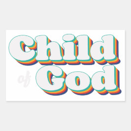 Pegatina Rectangular Hijo de Dios Vintage Inspiración Cristiana
