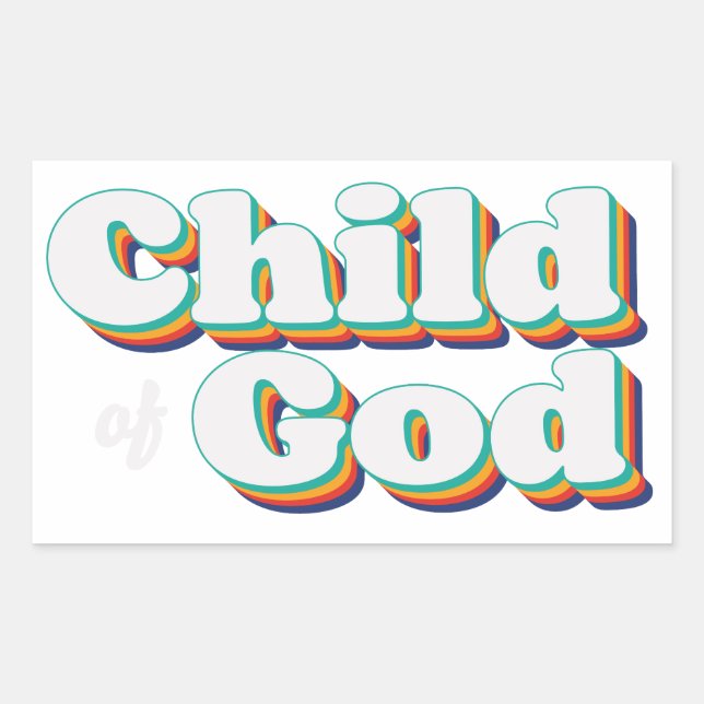 Pegatina Rectangular Hijo de Dios Vintage Inspiración Cristiana (Anverso)