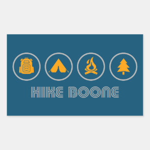 Pegatina Rectangular Hike Boone Carolina del Norte