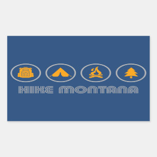 Pegatina Rectangular Hike Montana
