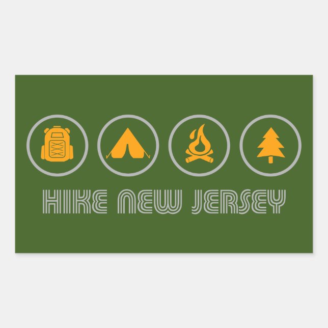 Pegatina Rectangular Hike New Jersey (Anverso)