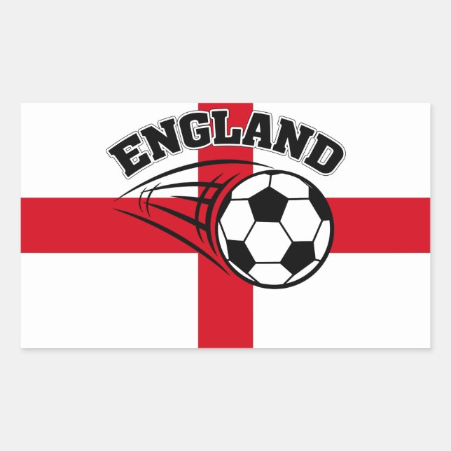 Pegatina Rectangular Hinchas de la selección de fútbol de Inglaterra (Anverso)