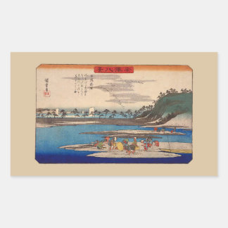 Pegatina Rectangular Hirakata, Kanazawa, por Pegatinas de Hiroshige
