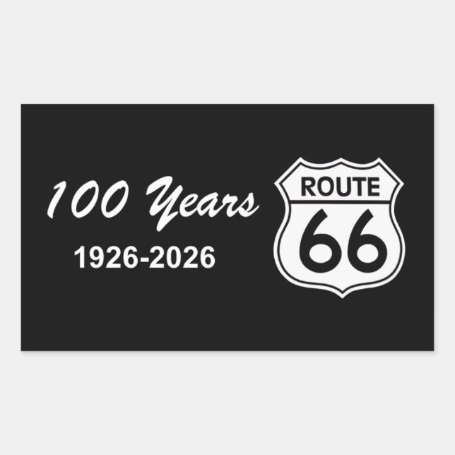 Pegatina Rectangular Historic Route 66 Centennial (Anverso)