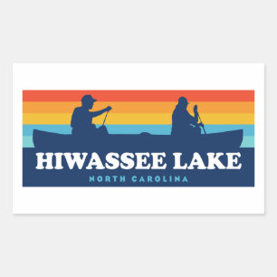 Pegatina Rectangular Hiwassee Lake North Carolina Canoe