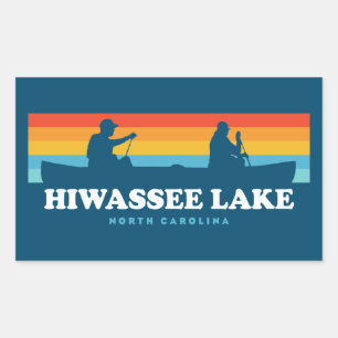 Pegatina Rectangular Hiwassee Lake North Carolina Canoe
