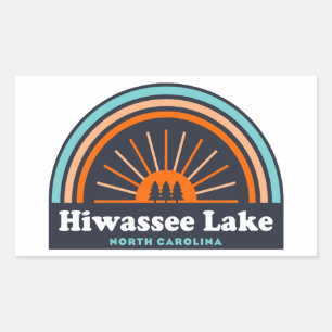 Pegatina Rectangular Hiwassee Lake North Carolina Rainbow