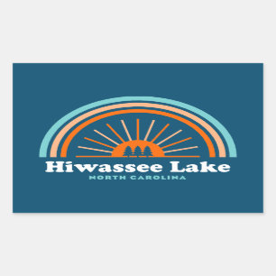 Pegatina Rectangular Hiwassee Lake North Carolina Rainbow