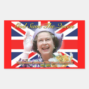 Pegatina Rectangular HM Queen Elizabeth II Diamond Jubilee