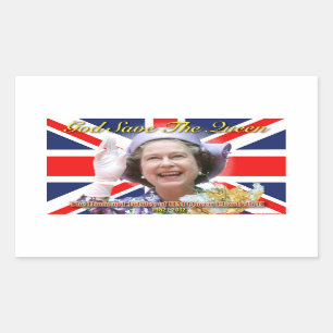 Pegatina Rectangular HM Queen Elizabeth II Diamond Jubilee