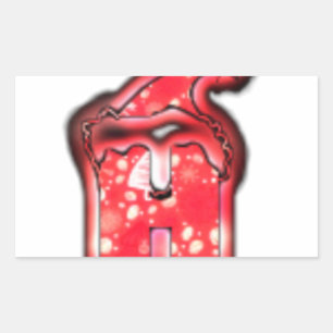 Pegatina Rectangular ¡Ho Ho Ho Ho Ho! Santa Claus Gorra Merry Christmas