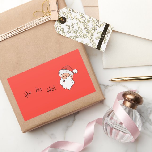 Pegatina Rectangular Ho ho ho santa clause  (Regalar)