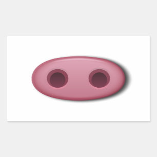 Pegatina Rectangular Hocico de PinkPig
