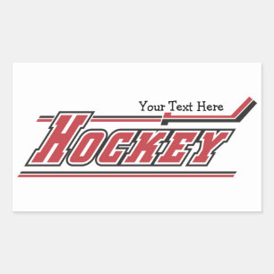 Pegatina Rectangular Hockey (personalizable)