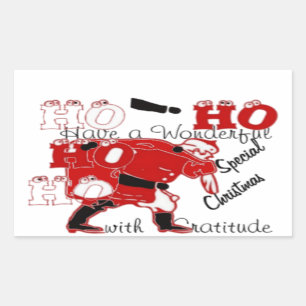 Pegatina Rectangular HOHOHOHO Tiene Navidades maravillosos con gratitud