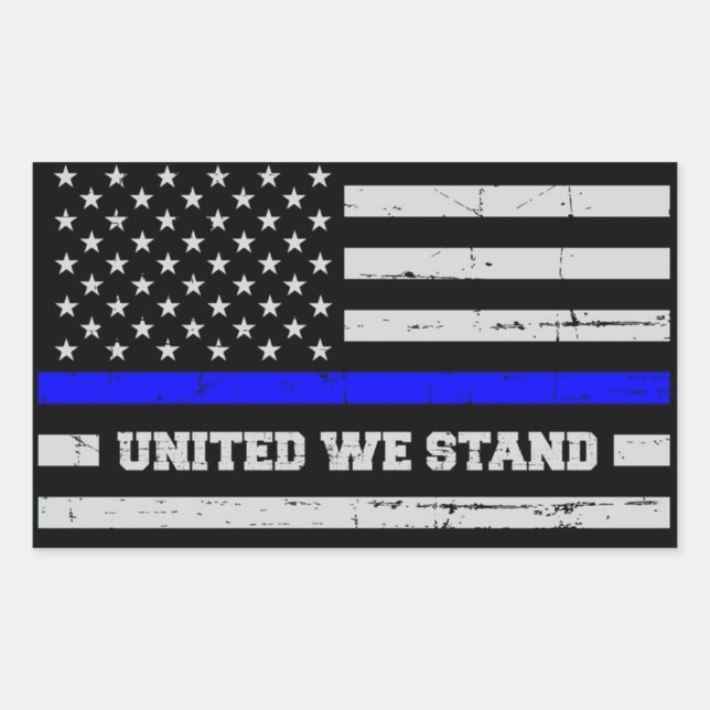 Pegatina Rectangular Hoja de Pegatinas Blue Lives Matter (Anverso)