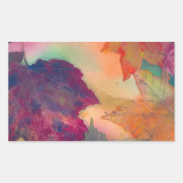 Pegatina Rectangular Hojas de otoño a lo largo de la costa en Pegatinas