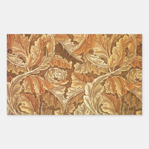 Pegatina Rectangular Hojas de Otoño Acanthus Marrón de William Morris