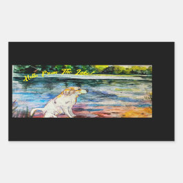 Pegatina Rectangular Hola desde el lago