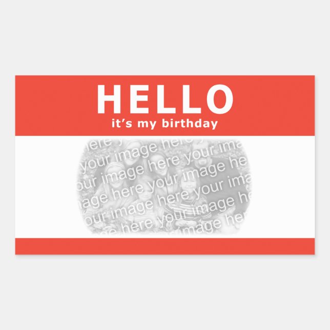 Pegatina Rectangular ¡hola, es mi cumpleaños! (Anverso)