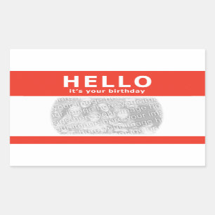 Pegatina Rectangular ¡hola, es su cumpleaños! nametag