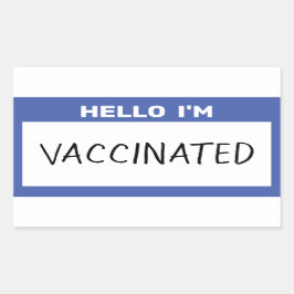 Pegatina Rectangular Hola estoy Vacunado