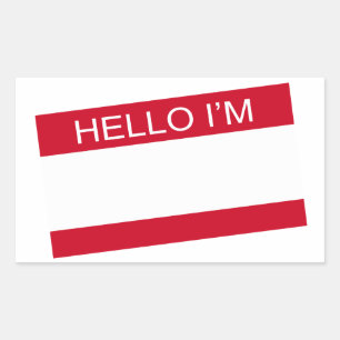 Pegatina Rectangular Hola Im